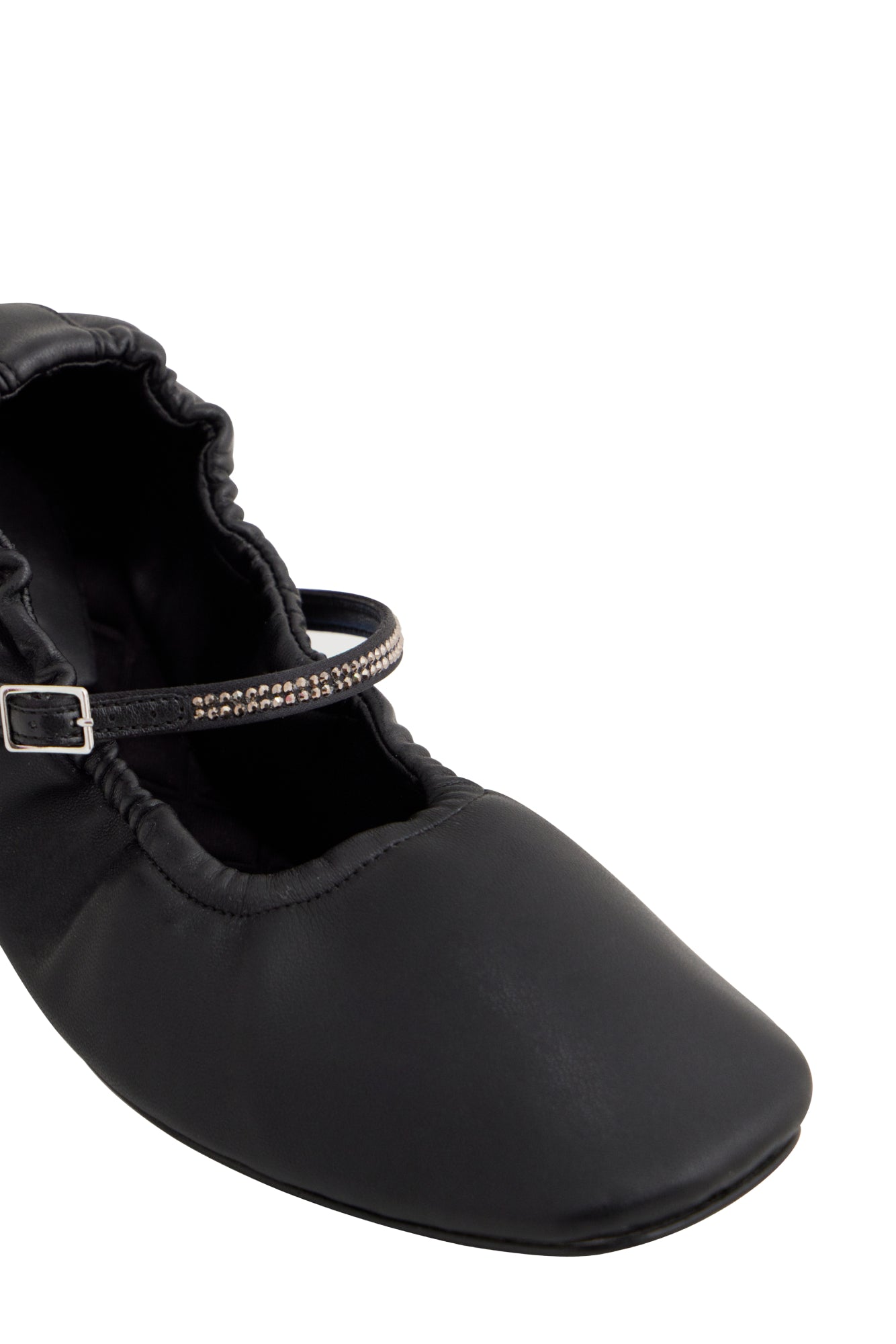 AURORA vegan Mary Jane flat in Black Nappa-Effect with Crystal | AERA