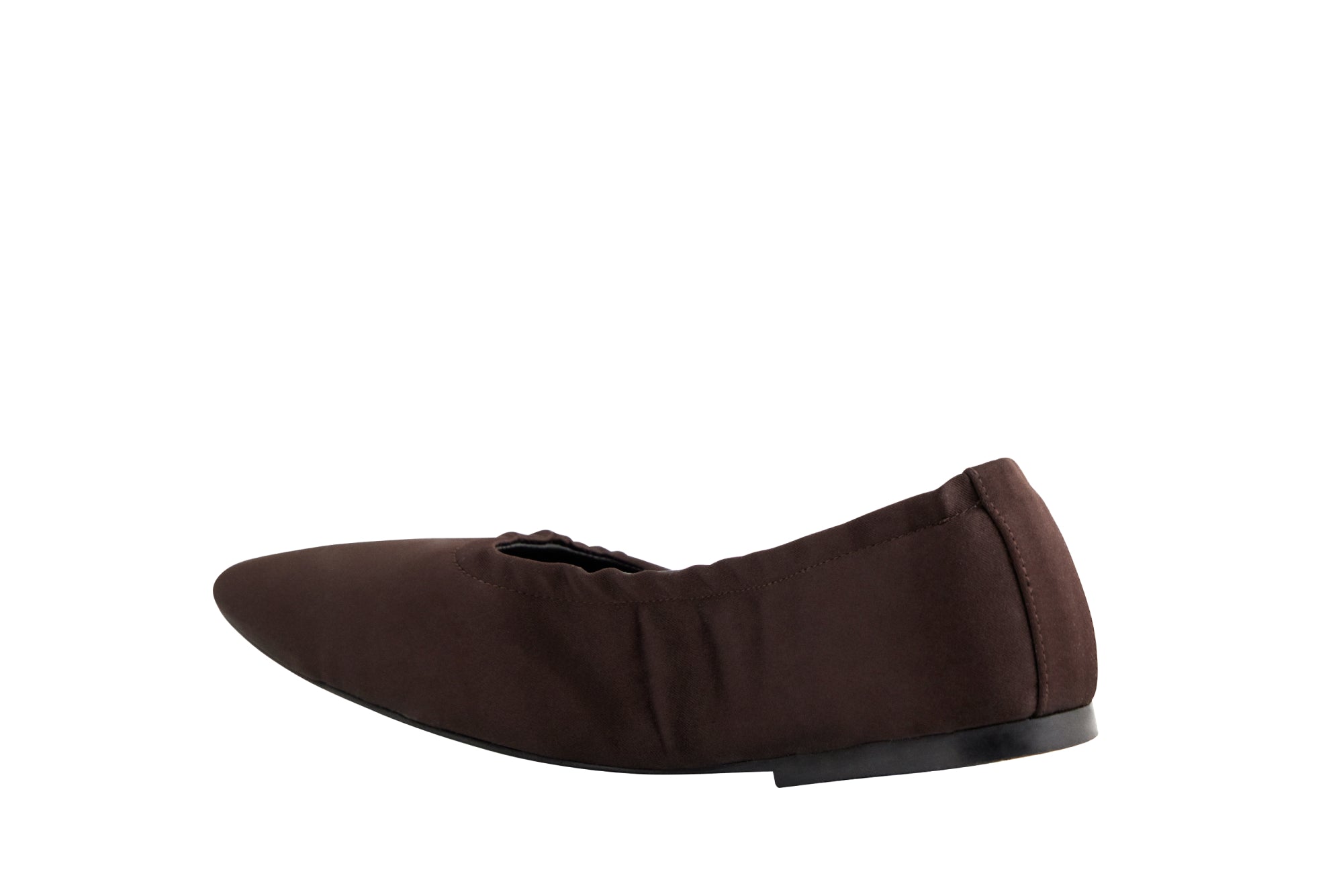 CARLA vegan ballerina flat in Brown Satin | AERA