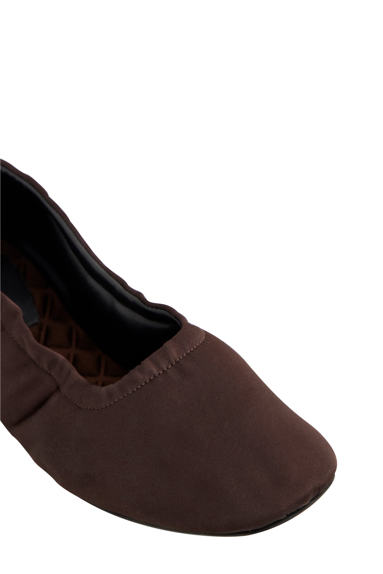 CARLA vegan ballerina flat in Brown Satin | AERA