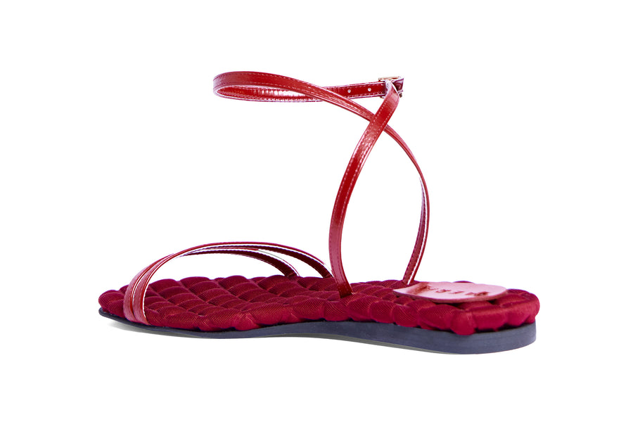 FAYE Cranberry Red Brushed Leather