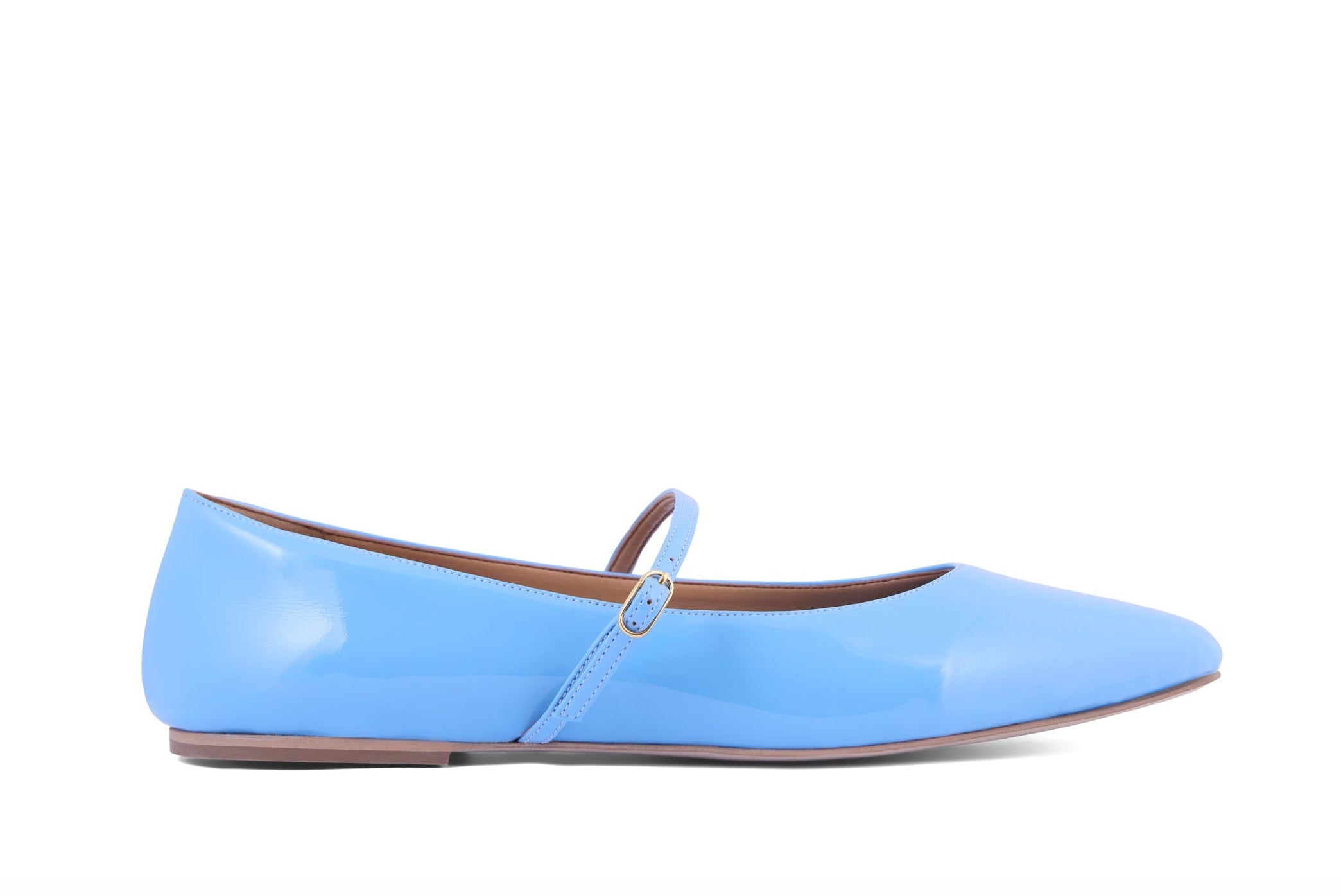 Mina vegan Flat mary jane in light Blue patent effect US 5.5 / IT 35.5 / Blue